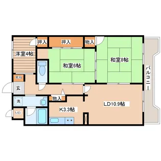 YSKコーポ幸町【3階】の間取り