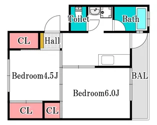 ビレッジハウス稲荷【3階】の間取り