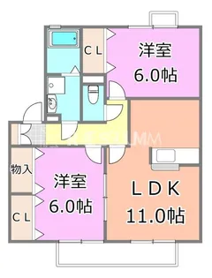 千葉県千葉市中央区都町4【アパート】の間取り