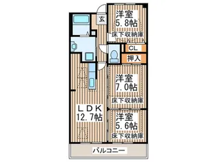 アクロス三保【2階】の間取り
