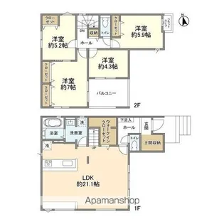 千葉県船橋市三咲7【一戸建】の間取り