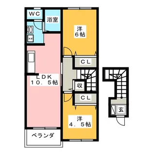 ヴァルトI B【2階】の間取り