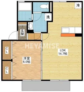 セジュールTOMO B棟【1階】の間取り