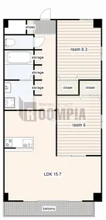 レジデンスタツミ3番館【3階】の間取り