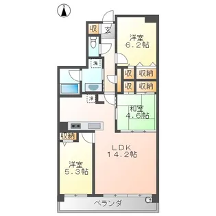 ポレスター一宮ステーションレジデンス【8階】の間取り