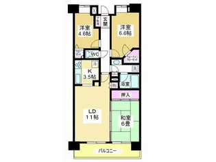 ライオンズマンション川越シティ【3階】の間取り