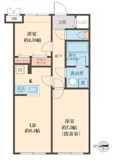 Liberte沼袋【2階】の間取り