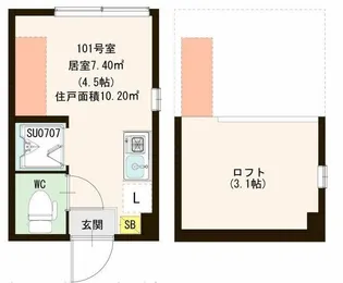 1Rの間取り画像