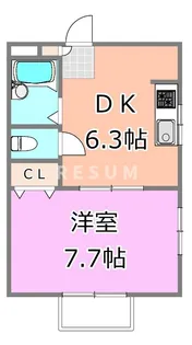千葉県千葉市中央区千葉寺町【アパート】の間取り