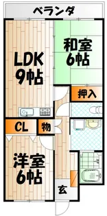2LDKの間取り画像