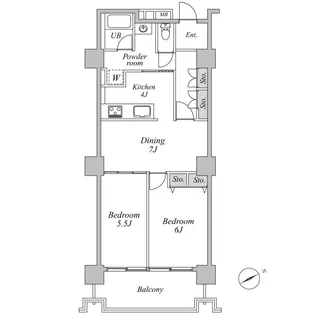 六本木ビュータワー【10階】の間取り