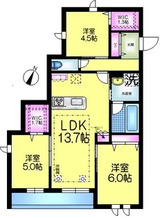 埼玉県三郷市中央3【マンション】の間取り