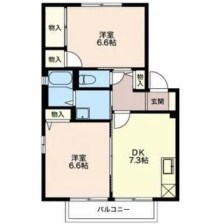 ディアコート C【1階】の間取り