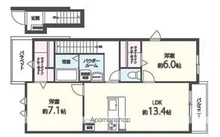 福岡県糟屋郡志免町南里2【アパート】の間取り