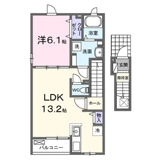 山梨県甲斐市富竹新田【アパート】の間取り