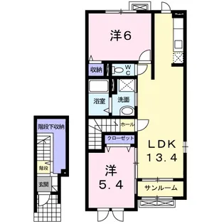 秋田県横手市婦気大堤字婦気前【アパート】の間取り
