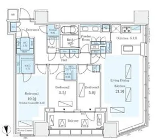 パークコート ザ・三番町ハウス【16階】の間取り