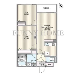 エルファーロ三軒茶屋VI【3階】の間取り