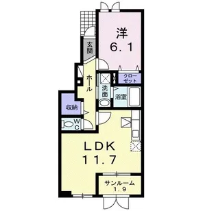 1LDKの間取り画像