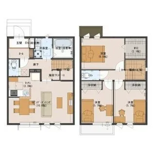 栃木県宇都宮市鶴田町【一戸建】の間取り