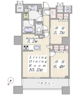 ザ・パークハウス西新宿タワー60【25階】の間取り