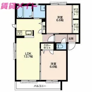 アンファミーユ A【2階】の間取り