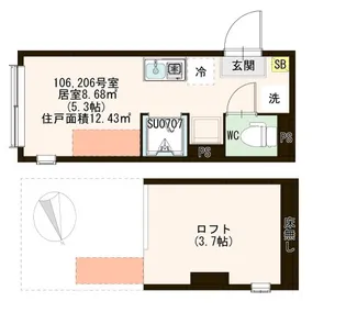 eclat【1階】の間取り