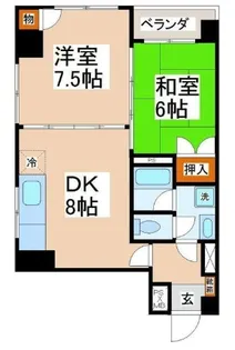 銀杏町レジデンス【3階】の間取り