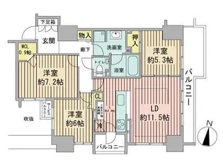 シティハウス札幌大通東【15階】の間取り