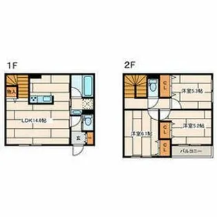神奈川県川崎市中原区宮内4【一戸建】の間取り