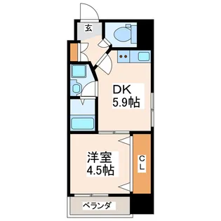 フォーエス新水前寺【1階】の間取り