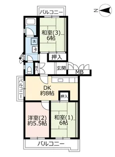 URアーバンハイツ南前川【3階】の間取り