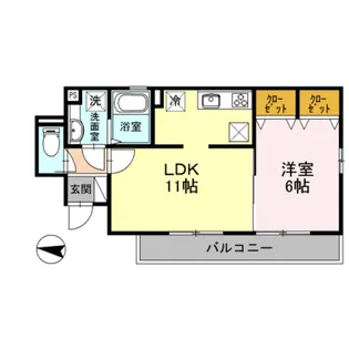 セジュールラック西館【1階】の間取り