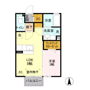 茨城県結城市大字結城【アパート】の間取り