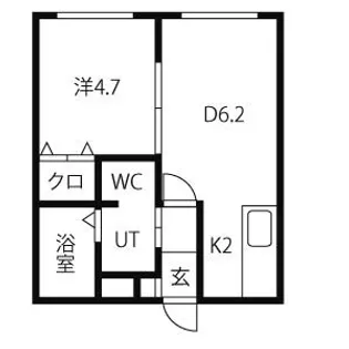 ベルフルール琴似【1階】の間取り