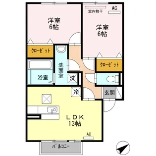 カサグランデ曙 B棟【1階】の間取り