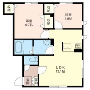 ハイビューティフルA【1階】の間取り