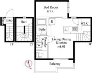 ウッドクレスト羽田レジデンス【3階】の間取り