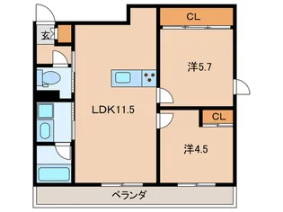 メゾン・ド・グラース馬込【2階】の間取り