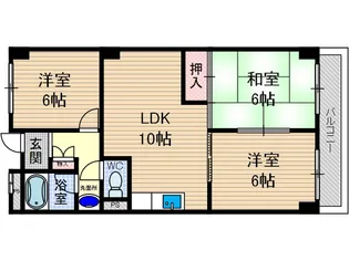 天王タウンハイツ【1階】の間取り
