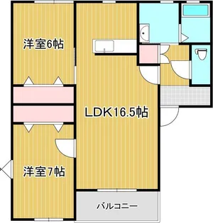 グリーンコーポ浪打 四番館【2階】の間取り