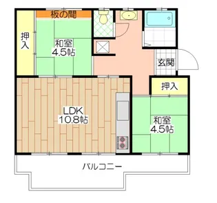 諏訪原団地1街区1号棟【4階】の間取り