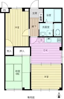 レ・プチリアン【1階】の間取り