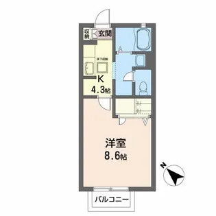 シャーメゾン北仙台【1階】の間取り