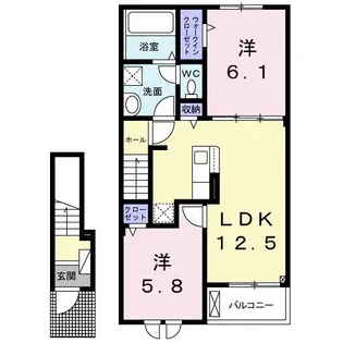 エル・ブランシュ A【2階】の間取り