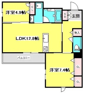 シャーメゾンジュネール【3階】の間取り