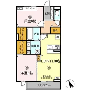 リアン朝霧【3階】の間取り