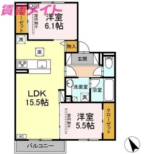 パルミエ I【1階】の間取り