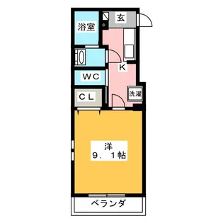 グリシーヌ西浦【3階】の間取り