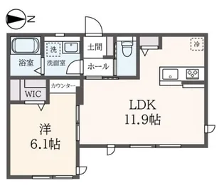ハイムリバーフラット【1階】の間取り